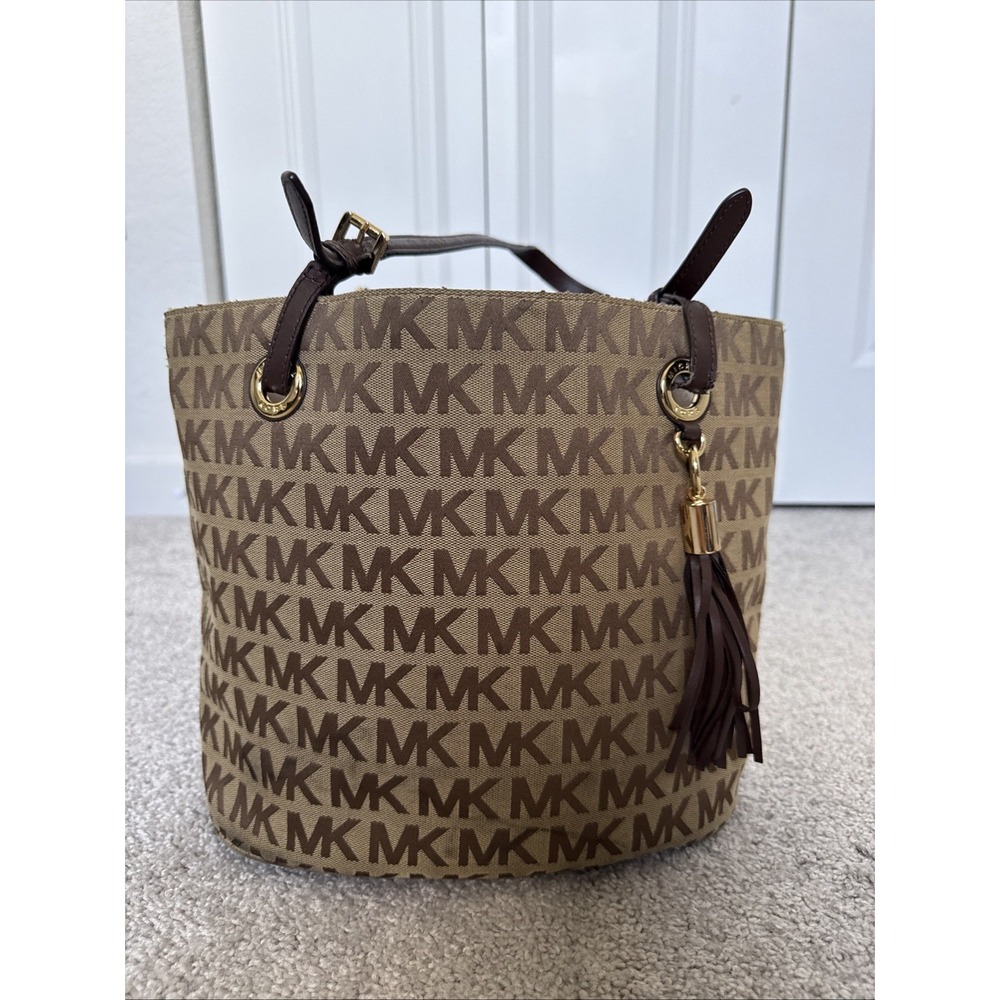 Michael Kors Signature Logo Tassel Bag w/ Leather Straps